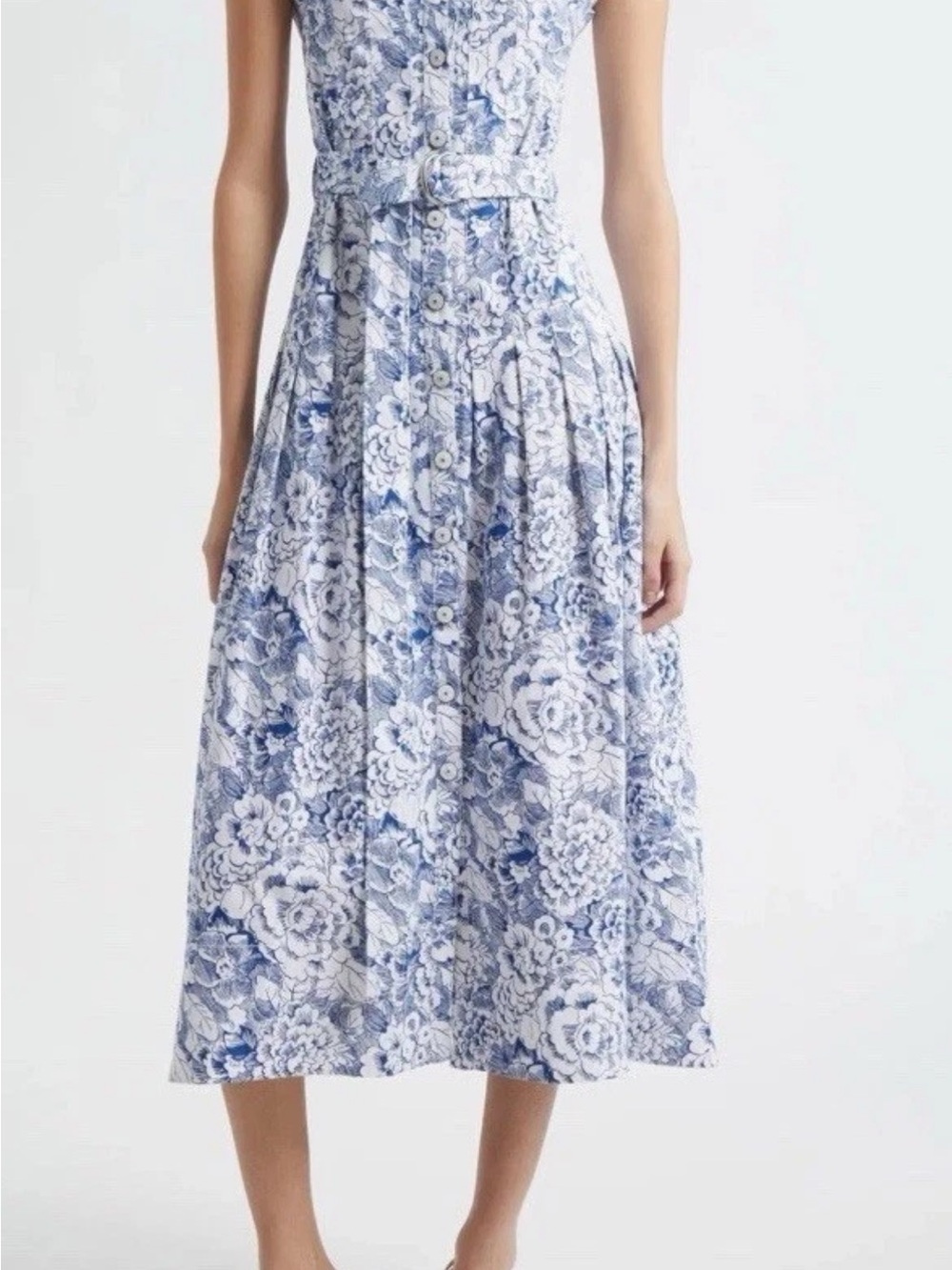 NWT Cinq a sept branwen sketchbook  Floral Button-Front Midi Dress Sz 8
